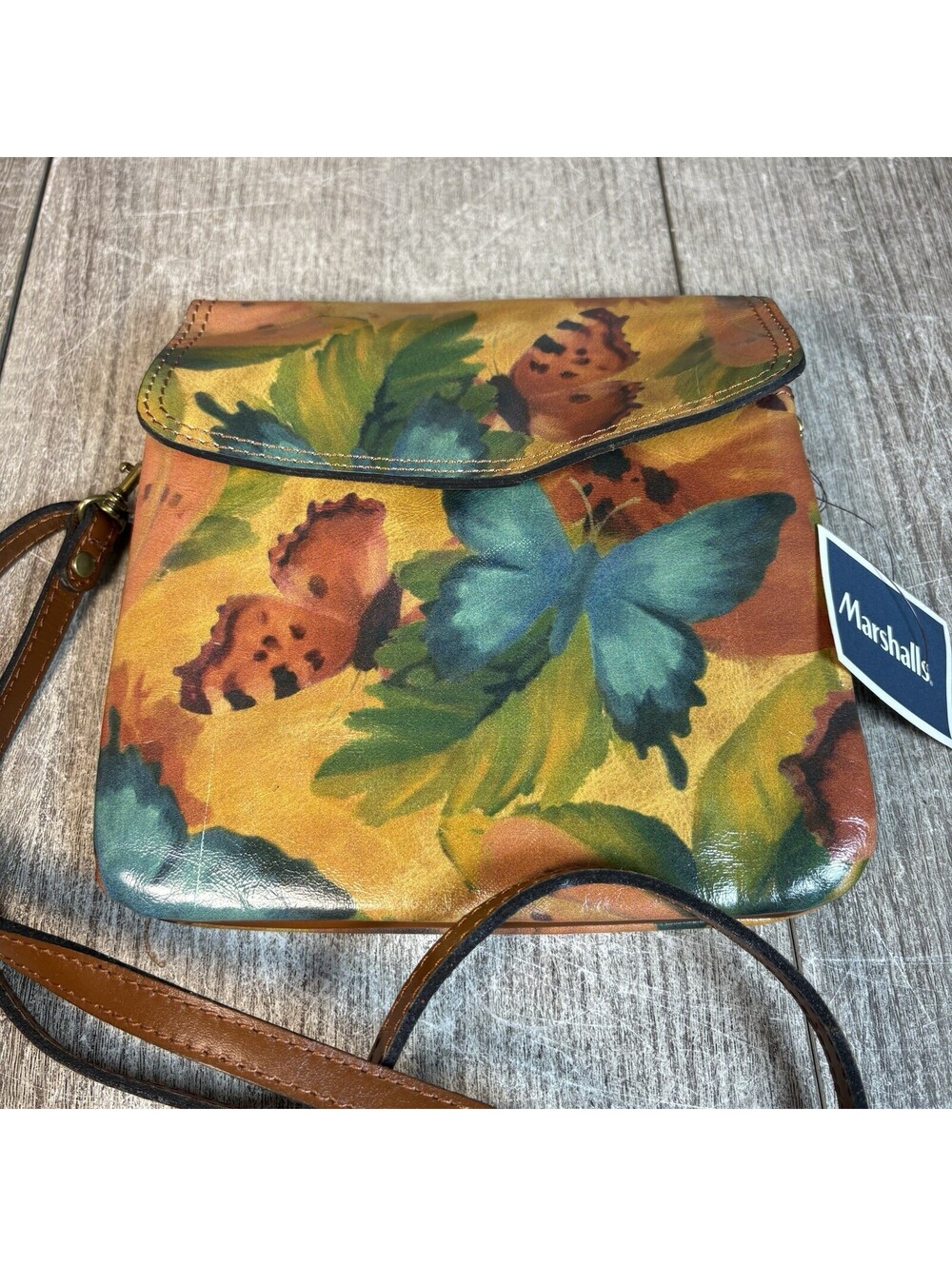 Patricia Nash Balluri Watercolor Butterfly Leather Crossbody Bag Purse NWT - Picture 2 of 5
